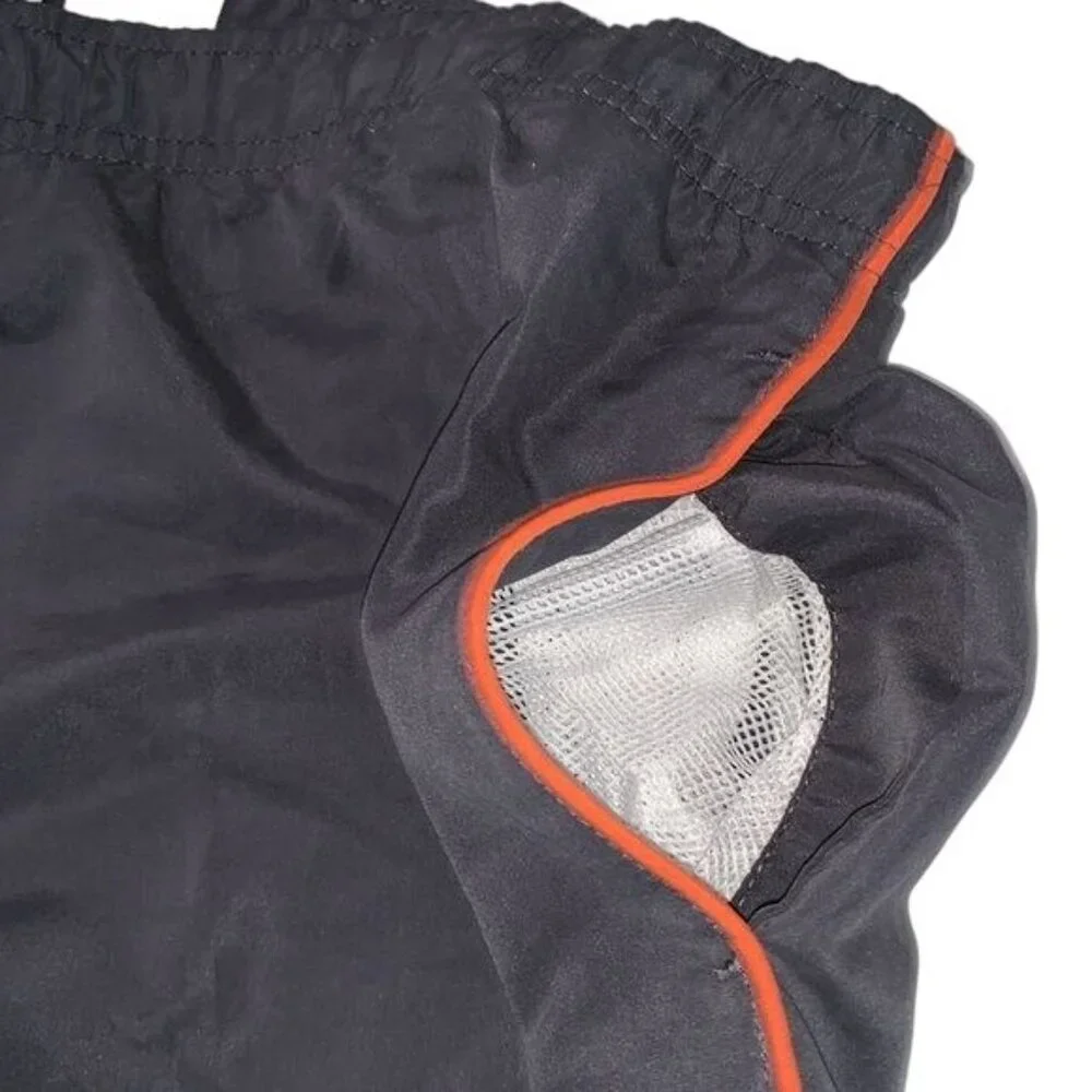 Women's Black Athletic Track Pants W/ Orange Stripe Elastic Waist Size XL Polyes - Picture 4 of 10